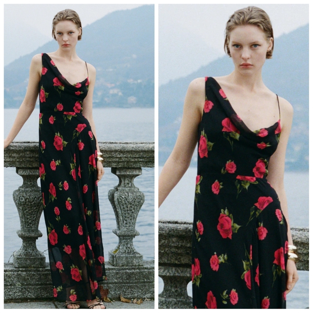 MANGO Floral Maxi Dress